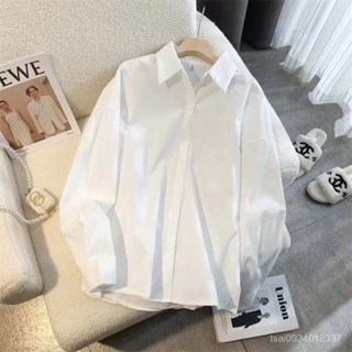 新店超好賣💋【1916人收藏】白色長袖襯衫女內搭外穿簡約襯衣設計感小眾韓風chic上衣外套百搭 VWJZ