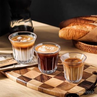 🍁限時下殺🍁咖啡玻璃杯 拉花咖啡杯創意復古 杯子澳白杯拿鐵杯意式濃縮杯玻璃澳白杯美式濃縮拿鐵杯高檔精緻ins玻璃杯 9V