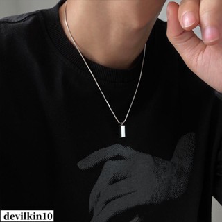 銀色小磚塊簡約男士項鏈女ins嘻哈小眾設計鎖骨鏈輕奢毛衣鏈配飾-21 項鍊 女生項鍊 鎖骨項鍊 長項鍊 男