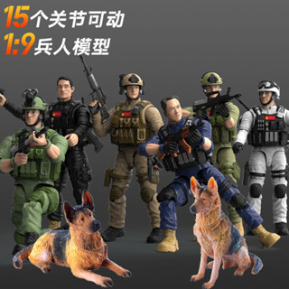 軍事積木 人仔 特種兵 模擬中國兵人手辦士兵模型關節可動武警察手辦特警特種兵玩具男孩