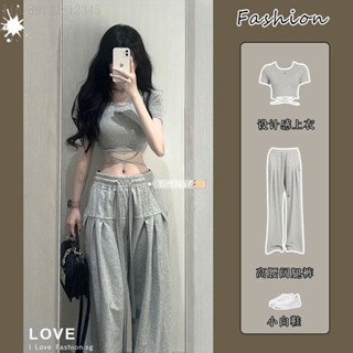 🌟最新款式🌟特價🚄闊腿褲/小香風套裝/韓版套裝/短袖上衣/女生套裝/短袖套裝/套裝女/短袖t恤女/女生衣服/夏季女