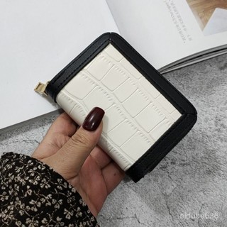 4.26新品來襲❤【2360人好評】卡包女式歐美簡約撞色拉鏈零錢包多卡位風琴式名片夾銀行信用卡套
