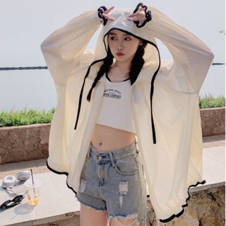 2025新款時尚連帽防曬衣女 夏季長袖薄款外套 韓版寬鬆 透氣 防曬服女 小個子女生 輕薄透氣