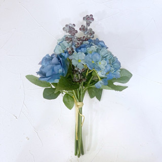 森林海藍色玫瑰花束 仿真花 模擬乾燥花 花束 拍照道具 拍照背景.4.28