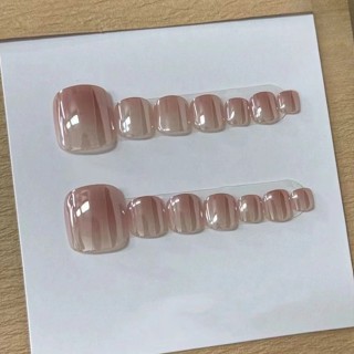 [新款上市]Hailey衕款純慾裸粉極光手工穿戴腳趾甲燈泡 美甲貼 甲片 手工穿戴甲 假指甲 美甲 腳指甲貼片 穿戴甲