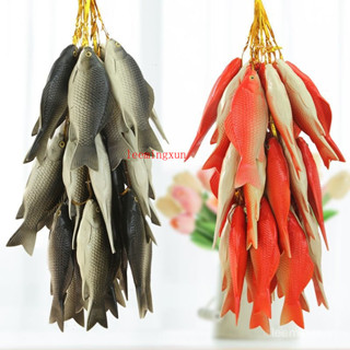 臺出免運👍模擬鯽魚模型塑膠假魚掛串蔬菜水果食物玩具農家裝飾掛件拍攝道具👌含稅價