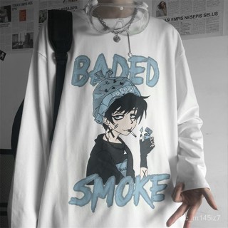 🥇限時下殺🥇秋季 韓版 ins 復古 原宿風 學生 寬鬆 上衣 情侶裝 大碼 長袖 T恤 男女 打底衫 H3Z6