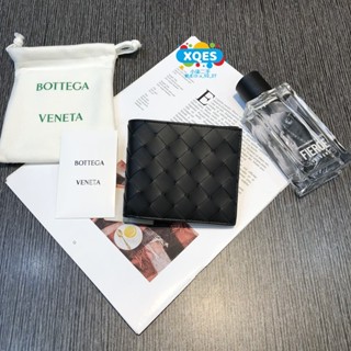 小柒二手BOTTEGA VENETA BV 寶緹嘉 黑色 編織 牛皮 雙折 短夾 錢包 錢夾 皮夾 605721