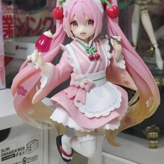 【臺灣；熱賣】初音未來景品泡麵擺件桌麵手辦禮物車載機箱女僕模型櫻花可愛