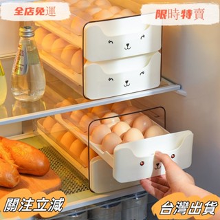 臺灣出貨 冰箱雞蛋收納盒子長方形透明雞蛋專用箱抽屜式雞蛋保鮮盒雞蛋整理sadw