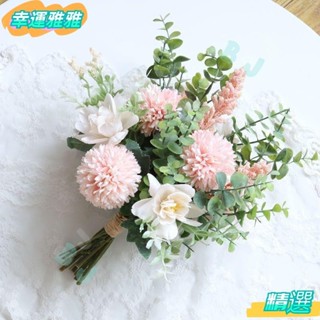 【驚喜】婚禮花 新款韓式模擬森係新娘手捧花婚禮婚紗照拍照道具手工混搭花束 影樓婚紗攝影旅拍 婚禮捧花假花