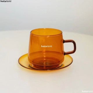 超值CP16❀★★琥珀色日式復古咖啡杯 耐冷熱杯子 加厚玻璃杯 手衝咖啡杯 玻璃杯 水杯 杯子 馬克杯 茶杯 隔熱玻璃杯