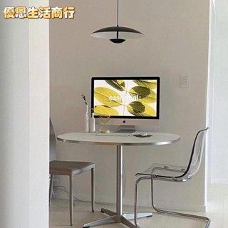 🔷優恩生活商行🔷韓國博主ins咖啡小型圓桌 咖啡桌 中古實木餐桌 不銹鋼圓桌 家用辦公桌 小圓桌 陽臺桌子