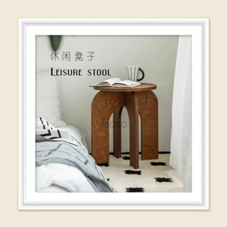 J24 Casa | 實木複古紐扣凳子家用ins海洋咖啡店簡約闆凳客廳時尚圓凳矮凳E0