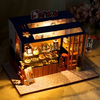 ✨特惠手作 diy手工小屋日式壽司店微縮模型房子兒童玩具甜品店生日禮物送人手工diy 手工課玩具 生日禮物 情人節禮物