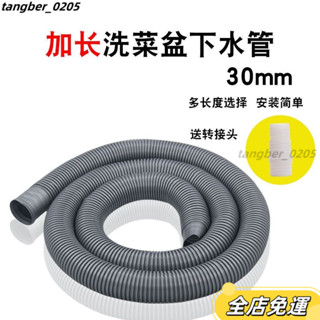 【臺灣發貨❤】廚房單水槽加長磨砂PE-RT下水管排水配件通用型廚房水槽下水管 洗菜盆下水管配件