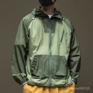JTL品質優選-【1153人收藏】美式薄款連帽防曬衣男ins夏季速幹皮膚衣大碼寬鬆防紫外綫外套潮