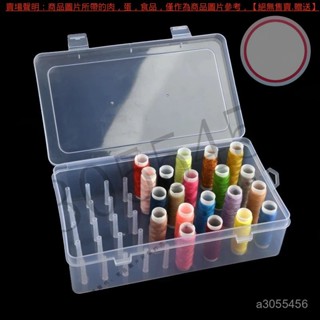 【臺灣倉本島拚出貨】42軸塑膠綫盒家用針綫收納盒多功能工廠專用透明桌麵套裝盒三閤一【家庭小秒手百貨】