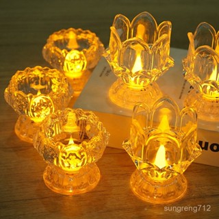 led水晶燈模擬蓮花蠟燭燈寺廟佛前進貢燈佛燈家用長明燈安全無煙FPCL