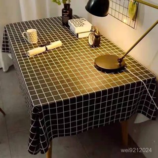 小鬍子精品清新格子桌布免洗防水防油防燙餐桌長方形桌麵布辦公室桌布