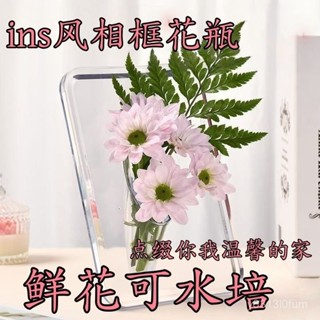 臺灣有貨⚡ins風亞克力花瓶透明相框玻璃桌麵水培水培情人節花瓶插花瓶 XMBS