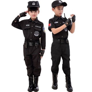 【臺灣-出貨】六一兒童小特警衣服童裝男童警特種兵套裝角色扮演小警官衣服夏季