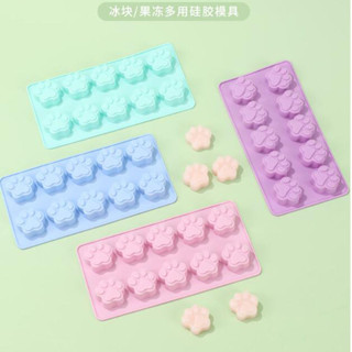 臺灣發貨🔥貓爪矽膠蛋糕烘焙模10連小貓爪巧克力餅乾冰格DIY烘焙模具冰塊盒 製冰機 冰格 製冰 按壓式製冰盒 製冰模具