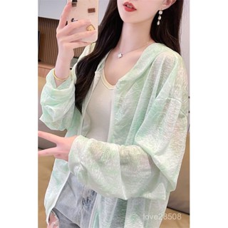 【晨曦的賣場】騎車透氣冰絲防曬衣女夏季薄款2025新款寬鬆韓版開衫防曬服外套潮