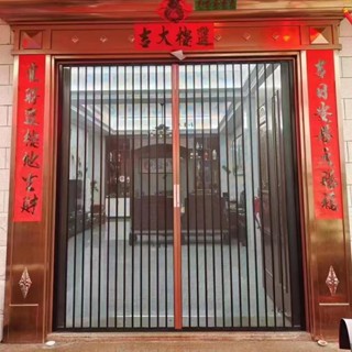 【客製化】【1201人好評】極窄平網金剛網折疊紗門防盜防蚊防鼠紗門鋁合金隱形紗窗入戶門簾