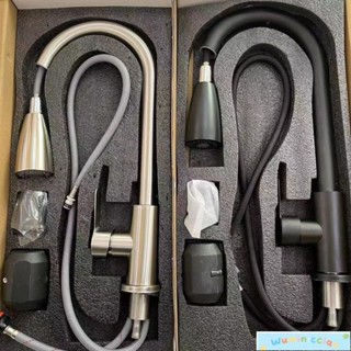 x精品推薦2066人好評 304抽拉式水槽水龍頭家用不鏽鋼洗菜盆伸縮旋轉水龍頭抽拉水龍頭