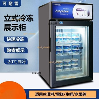 高效鎖冷 冰淇淋展示櫃商用小型冷凍玻璃門冰激凌櫃立式冷凍展示櫃 不含運費