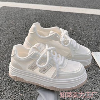 【免運】臺灣出貨 休閒鞋女 小白鞋女夏季2024新款厚底帆布鞋網麵透氣奶fufu休閒百搭闆鞋子女 SKDX