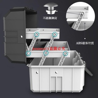 三層塑膠工具箱 大號家用收納盒手提式車載中號多功能折疊工具箱