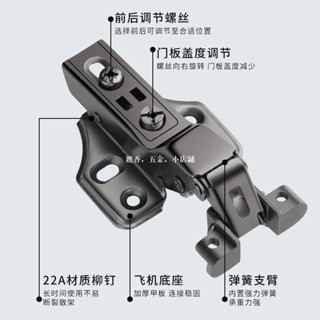 玻璃門鋁框鉸鏈 不鏽鋼二段力櫥櫃門酒櫃靜音液壓阻尼緩衝 極簡合頁