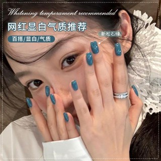 🌸時尚美甲🌸網紅爆款松石綠色指甲油膠2025年新款夏季流行藍色顯白美甲店專用