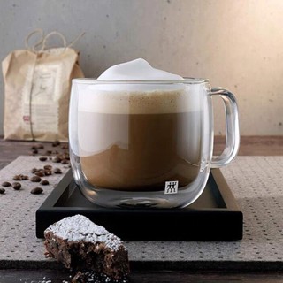 新店開業 德國Zwilling 玻璃杯 雙層杯 咖啡杯 隔熱防燙防爆 大容量透明水杯 帶把茶杯 辦公喝水杯