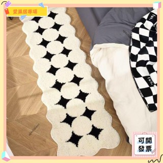 💫桃園+可開發票💫ins風簡約長條仿羊絨地毯臥室床邊毯客廳沙發茶几墊耐髒防滑💫桃園出貨💫