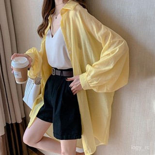 精緻女人生活館💄防曬衫女超火cee薄款外套寬鬆森女慵懶風中長款bf條紋襯衫防曬衣