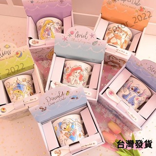 💥【臺灣出貨】【可愛家】史迪奇 三眼仔小熊維尼 陶瓷杯水杯馬克杯咖啡杯禮盒裝 帶勺