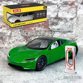 臺灣熱賣 模型車 1:24 合金車 特斯拉 tesla r 敞篷車 跑車 可按喇叭 開門 聲光車 迴力車 玩具車 男孩玩