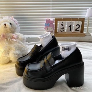 夏季新款【店鋪熱銷】防水臺厚底小皮鞋女英倫風2024年新款高跟鞋jk辣妹8cm增高樂福鞋