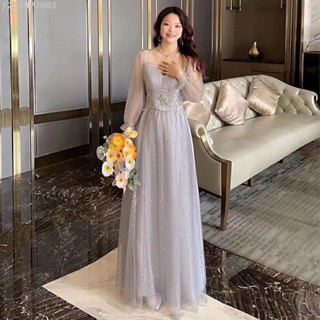 🎈高品質伴娘裙禮服大尺碼冬季長款胖MM 200斤顯瘦姐妹團宴會主持晚禮服尾牙春酒舞會長禮服裙顯瘦溫柔