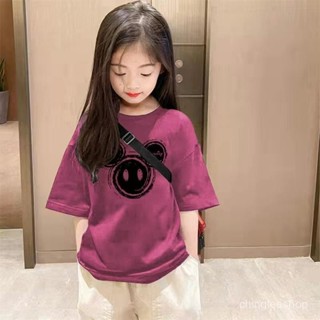 【CHINGLEESHOP】兒童100%純棉女童短袖寬鬆女孩T恤夏季2025新款中大童裝半袖上衣t