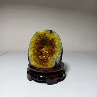 巴西純天然黃水晶洞晶鎮原石擺件家居客廳消磁招財轉運送禮靠山啟航百貨店