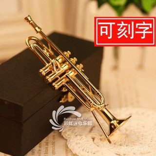 闆娘優選鍍金迷你小號樂器模型擺件胸針迷你管樂模型聖誕生日禮物工藝品 MWS0