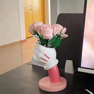 ZK🎁ins風小紅書同款老鼠手套花瓶擺件筆筒收納創意設計可愛卡通