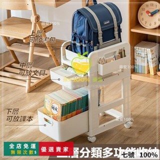 🔥臺灣出貨 🔥蝦皮書包 書籍 置物架 可移動 辦公室 收納櫃 桌面 工位 神器 放包包 零食小推車書架