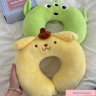 蝦皮熱賣🔅三眼仔布丁狗u型頭枕回彈記憶棉旅行護頸枕便攜式辦公室午睡枕頭