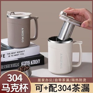 拼全蝦皮最低價 304不銹鋼馬克杯牛奶咖啡杯帶蓋辦公室泡茶杯上班族防燙隔熱水杯