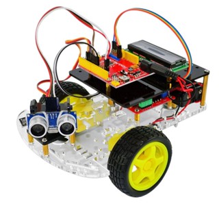 兩䮠智慧車機器人套件 超聲波3代遙控測距避障車 基於arduino